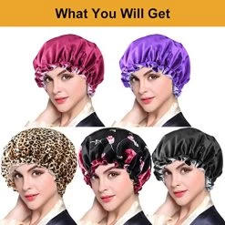 5pcs Satin Bonnet Silk Bonnet For Sleeping, Bonnets For Black Women Hair Bonnet For Sleeping Silk Sleep Cap, Double Layer Adjustable Bonnet For Curly Hair 10 5pcs Satin Bonnet Silk Bonnet For Sleeping, Bonnets For Black Women Hair Bonnet For Sleeping Silk Sleep Cap, Double Layer Adjustable Bonnet For Curly Hair -Boutique Wig Shop 51kav44vHvL