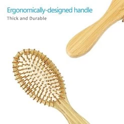 Pack Of 2 Bamboo Hair Brushes, 100% Natural Eco-friendly Hair Brush With Bamboo Bristles, Massages Scalp Anti-Static Hair Detangle For All Types, Lightweight (Oval) -Boutique Wig Shop 51oG3MCPreL