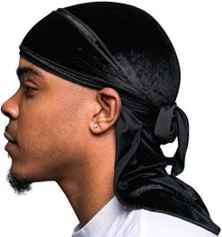 Veeta Superior Velvet Durag – Soft Velvet Durags For Men & Women, Long Double Wide Straps, Silky Durag Liner, Triple Stitched