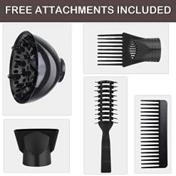 2000 Watt Hair Dryers, Xpoliman Professional Salon Hair Dryer With AC Motor, Negative Ionic Blow Dryer With Diffuser Concentrator Comb, 2 Speed 3 Heat Settings,Low Noise Long Life Style-Brown/Purple -Boutique Wig Shop 51ors6tuquL