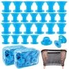 80 Pcs Magic Silicone Hair Rollers Curlers With Hairnet Include 40pcs Large Silicone Curlers 40pcs Small Silicone Curlers (blue)