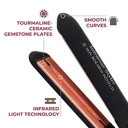 SRI Infrarose Styler Flat Iron – One Pass Hair Straightening – Infrared Light Therapy – Dual Voltage – Adjustable Temperature – Ceramic Plates – Auto Shut Off – Locking Safety Latch – Anti-Tangle Cord 2 SRI Infrarose Styler Flat Iron – One Pass Hair Straightening – Infrared Light Therapy – Dual Voltage – Adjustable Temperature – Ceramic Plates – Auto Shut Off – Locking Safety Latch – Anti-Tangle Cord - Image 2