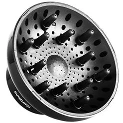Hairizone Universal Hair Diffuser Adaptable For Blow Dryers With D-1.7-Inch To 2.6-Inch For Curly Or Wavy Hair, Shiny Black