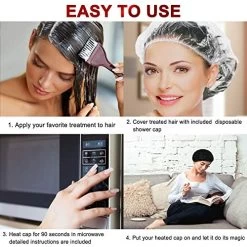 Flaxseed Deep Conditioning Heat Cap – Boloye Cordless 100% Safe Microwave Hot Cap For Natural Curly Textured Hair Care, Drying, Styling, Curling, Universal Size (10 PCS One-time Shower Cap) (Black) 10 Flaxseed Deep Conditioning Heat Cap – Boloye Cordless 100% Safe Microwave Hot Cap For Natural Curly Textured Hair Care, Drying, Styling, Curling, Universal Size (10 PCS One-time Shower Cap) (Black) -Boutique Wig Shop 51q4bGQD3tL