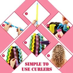 28 Pieces Hair Curlers Spiral Curls No Heat Wave Hair Curlers Styling Kit With 2 Pieces Styling Hooks For Most Kinds Of Hairstyles (45 Cm, Assorted Color) -Boutique Wig Shop 51sJ5zBnXjL