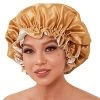 Satin Bonnet For Long Hair, Silk Bonnet For Curly Hair Bonnets For Black Women, Satin Hair Bonnets For Sleeping Silk Hair Wrap(Light Yellow)