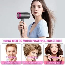 Ionic Hair Dryer, CONFU 1600W Portable Lightweight Blow Dryer, Fast Drying Negative Ion Hairdryer Blowdryer, 3 Heat Settings & Infinity Speed, With Diffuser And Concentrator Nozzle For Home & Travel -Boutique Wig Shop 51sXIwCClgL