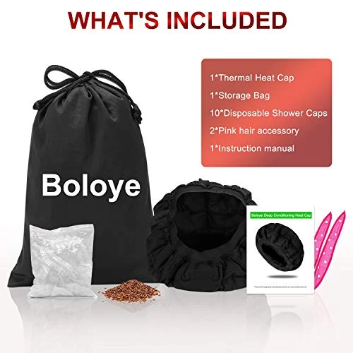 Flaxseed Deep Conditioning Heat Cap – Boloye Cordless 100% Safe Microwave Hot Cap For Natural Curly Textured Hair Care, Drying, Styling, Curling, Universal Size (10 PCS One-time Shower Cap) (Black) 7 Flaxseed Deep Conditioning Heat Cap – Boloye Cordless 100% Safe Microwave Hot Cap For Natural Curly Textured Hair Care, Drying, Styling, Curling, Universal Size (10 PCS One-time Shower Cap) (Black) - Image 7