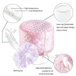Hair Care Cap, 110V Yomagine Pink Hair Heat Treatment Cap, Deep Conditioning Heat Cap, Thermal Treatment Caps For Hair Spa, Beauty Steamer Nourishing Hat For Family Personal Care 10 Hair Care Cap, 110V Yomagine Pink Hair Heat Treatment Cap, Deep Conditioning Heat Cap, Thermal Treatment Caps For Hair Spa, Beauty Steamer Nourishing Hat For Family Personal Care -Boutique Wig Shop 51u9xS6HerL