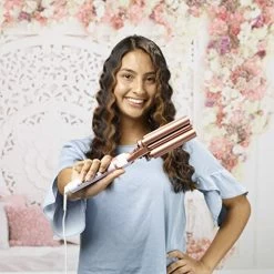 Conair Double Ceramic 3 Barrel Curling Iron, Hair Waver, Create Beachy Waves, Long-Lasting Natural Tight Waves For All Hair Lengths -Boutique Wig Shop 51uPr10ULoL