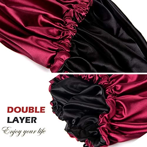 YANIBEST Silk Bonnet For Sleeping Satin Bonnet Hair Bonnets For Black Women And Men Double Layer Ajustable Bonnet For Curly Braids Hair 4 YANIBEST Silk Bonnet For Sleeping Satin Bonnet Hair Bonnets For Black Women And Men Double Layer Ajustable Bonnet For Curly Braids Hair - Image 4