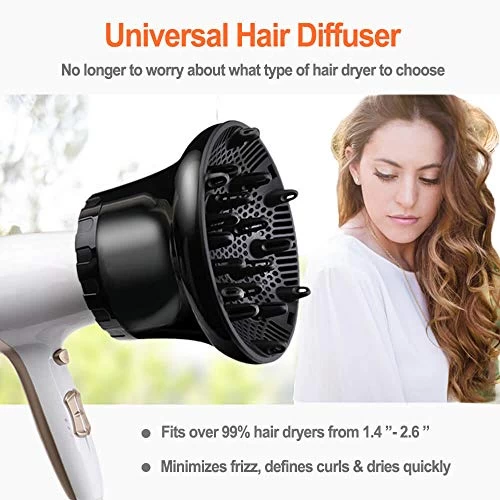 Universal Hair Diffuser, Hair Dryer Diffuser Attachment For Curly And Natural Wavy Hair, Professional Blow Dryer Diffuser, Adjustable From 1.4 Inch To 2.6 Inch 2 Universal Hair Diffuser, Hair Dryer Diffuser Attachment For Curly And Natural Wavy Hair, Professional Blow Dryer Diffuser, Adjustable From 1.4 Inch To 2.6 Inch - Image 2