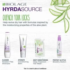 Biolage Hydra Source Conditioning Balm | Hydrates, Nourishes & Detangles Dry Damaged Hair | Moisturizing | Sulfate-Free | For Medium To Coarse Hair | Deep Conditioning | 16.9 Fl. Oz -Boutique Wig Shop 51wxjXGXrRL