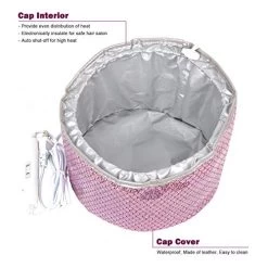 YVONNE Electric Thermal Heat Cap Deep Conditioning Hair Scalp Treatment Spa Hot Head Care For Home With 2 Mode Temperature Control (Pink) -Boutique Wig Shop 51yaA6IMB3L