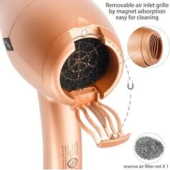 NITION Negative Ions Ceramic Hair Dryer With Diffuser Attachment Ionic Blow Dryer Quick Drying,1875 Watt 2 Speed / 3 Heat Settings,Cool Shot Button,Lightweight,Champagne Gold -Boutique Wig Shop 51yyv4HMLkL