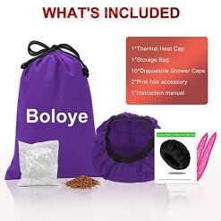 Flaxseed Deep Conditioning Heat Cap – Boloye Cordless 100% Safe Microwave Hot Cap For Natural Curly Textured Hair Care, Drying, Styling, Curling, Universal Size (10 PCS One-time Shower Cap) (Purple) 13 Flaxseed Deep Conditioning Heat Cap – Boloye Cordless 100% Safe Microwave Hot Cap For Natural Curly Textured Hair Care, Drying, Styling, Curling, Universal Size (10 PCS One-time Shower Cap) (Purple) -Boutique Wig Shop 51zGksJKEML