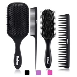 4Pcs Paddle Hair Brush, Detangling Brush And Hair Comb Set For Men And Women, Great On Wet Or Dry Hair, No More Tangle Hairbrush For Long Thick Thin Curly Natural Hair