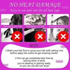 42 Pieces Spiral Curlers Wave Curls Kit, No Heat Hair Curlers Styling, 40 Pieces Hair Curler Rollers Curling Rods 2 Pieces Styling Hooks For Hair Supplies (45 Cm A/ 17.7 Inch) -Boutique Wig Shop 61CedwpONEL