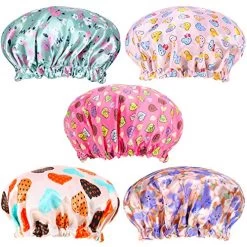 5 Pieces Kids Satin Bonnets Adjustable Sleeping Caps Reversible Satin Night Hats Soft Colorful Satin Cap For Toddler Child Teens