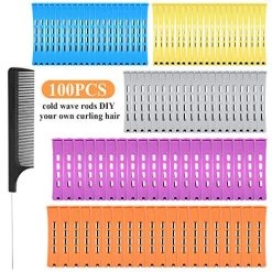 SPTHTHHPY Perm Rods And 100 Pieces 5 Sizes Hair Rollers With Hair Cold Wave Rods Hair Curler For Women Long Short Hair DIY Hairdressing Styling Tools(5 Colors) -Boutique Wig Shop 61JPDavwyXL