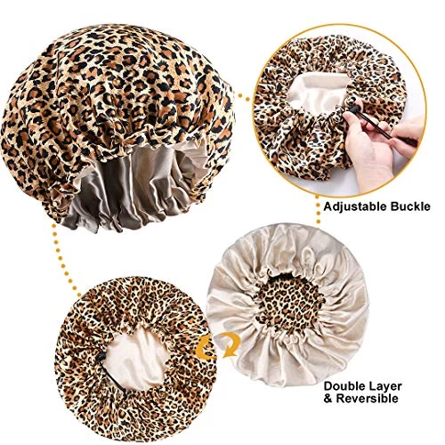 5pcs Satin Bonnet Silk Bonnet For Sleeping, Bonnets For Black Women Hair Bonnet For Sleeping Silk Sleep Cap, Double Layer Adjustable Bonnet For Curly Hair 3 5pcs Satin Bonnet Silk Bonnet For Sleeping, Bonnets For Black Women Hair Bonnet For Sleeping Silk Sleep Cap, Double Layer Adjustable Bonnet For Curly Hair - Image 3
