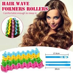 28 Pieces Hair Curlers Spiral Curls No Heat Wave Hair Curlers Styling Kit With 2 Pieces Styling Hooks For Most Kinds Of Hairstyles (45 Cm, Assorted Color) -Boutique Wig Shop 61hKMsYVmeL