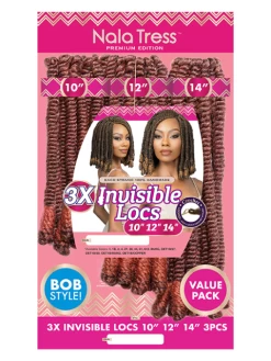 Janet Collection Nala Tress 3X INVISIBLE LOCS Braid 10"-12"-14"
