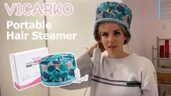 VICARKO Hair Steamer Thermal Heat Cap 𝐄𝐱𝐭𝐞𝐧𝐝𝐞𝐝 𝐂𝐨𝐫𝐝 Deep Conditioning Natural Black Hair Scalp Treatment Spa Hot Head Care Electric For Home Use -Boutique Wig Shop 81riO151cVL