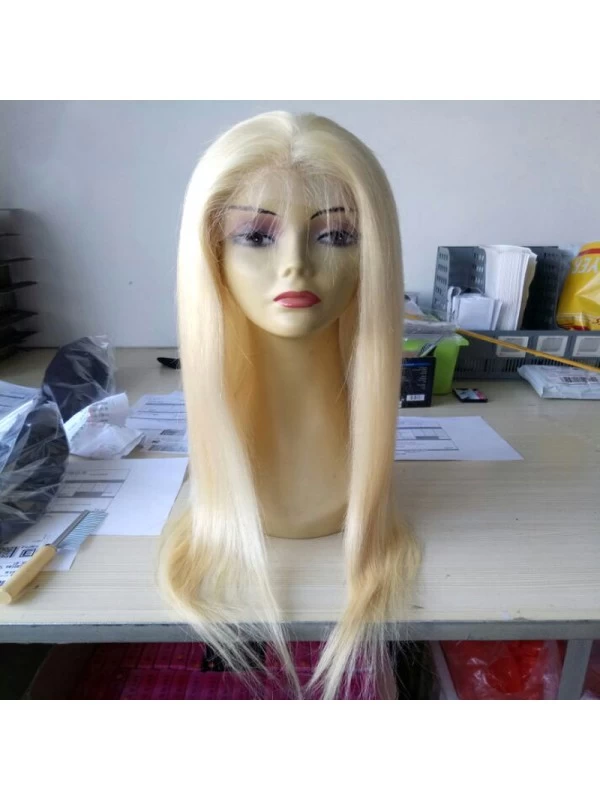 Blonde Remy Human Hair Straight Lace Front Wigs For Ladies 1 Blonde Remy Human Hair Straight Lace Front Wigs For Ladies