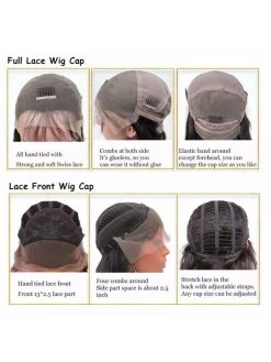 Medium Bob Full Lace Human Hair Wigs For Black Women Brazilian Virgin Hair Wavy -Boutique Wig Shop 8a slove short bob full lace human hair wigs for black women brazilian virgin hair wavy 3