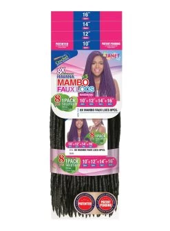 JANET COLLECTION 8X FAUX LOCS BRAID (8PCS) -Boutique Wig Shop 8x faux locs one pack solution 8pcs