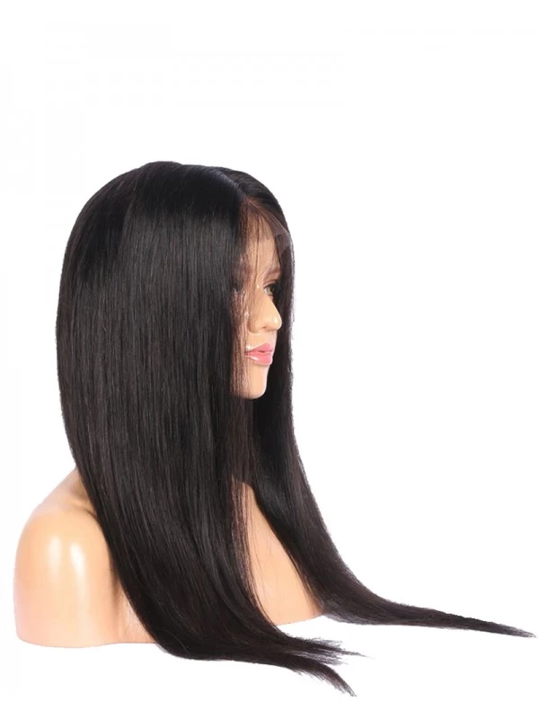 Silky Straight Brazilian Full Lace Human Hair Wigs With Baby Hair Remy Hair Pre Plucked Glueless Lace Wigs Bleached Knots 4 Silky Straight Brazilian Full Lace Human Hair Wigs With Baby Hair Remy Hair Pre Plucked Glueless Lace Wigs Bleached Knots - Image 4