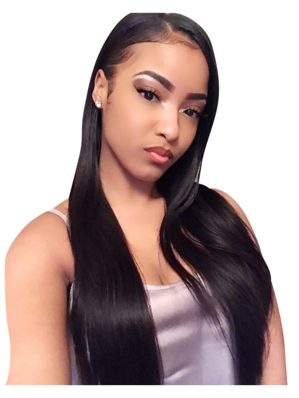Glueless Lace Front Human Hair Wigs Straight Natural Color Brazilian Remy Hair Wigs 130% Density With Baby Hair 1 Glueless Lace Front Human Hair Wigs Straight Natural Color Brazilian Remy Hair Wigs 130% Density With Baby Hair