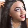 Lace Front Human Hair Wigs For Black Women Peruvian Lace Wigs Pre Plucked With Baby Hair And Bangs Non-Remy