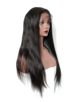 250% Density Lace Front Human Hair Wigs Silky Straight Non-remy Hair Natural Black Color Medium Cap Size -Boutique Wig Shop abhl710029 2