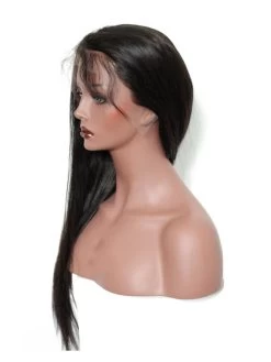 250% Density Lace Front Human Hair Wigs Silky Straight Non-remy Hair Natural Black Color Medium Cap Size -Boutique Wig Shop abhl710029 4