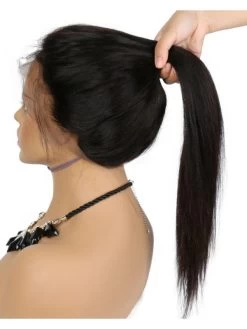 Lace Front Human Hair Wigs For Black Women Remy Brazilian Straight Black Hair Pre Plucked With Natural Hairline 8 Lace Front Human Hair Wigs For Black Women Remy Brazilian Straight Black Hair Pre Plucked With Natural Hairline -Boutique Wig Shop abhl710030 2