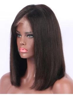 150% Density Short Bob Lace Front Wigs Deep Parting Straight Peruvian Human Hair Non-remy For Black Women -Boutique Wig Shop abhl710038 3