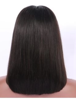 150% Density Short Bob Lace Front Wigs Deep Parting Straight Peruvian Human Hair Non-remy For Black Women -Boutique Wig Shop abhl710038 4