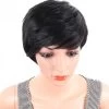 Short Straight Synthetic Wigs Pixie Cut Natural Hair Wig With Bangs For Black Women