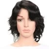 Synthetic Short Wigs For Women Black Curl Hair With Side Bangs Hairstyle