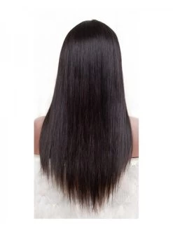 Silky Straight Synthetic Hair Glueless Lace Front Wigs With Bangs Fringe Natural Black 20-30inch For Women -Boutique Wig Shop absl710005 2