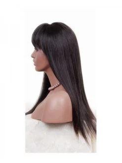 Silky Straight Synthetic Hair Glueless Lace Front Wigs With Bangs Fringe Natural Black 20-30inch For Women -Boutique Wig Shop absl710005 3
