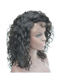 Curly For Black Women 150% Density Natural Color 100% Human Hair Lace Front Wig