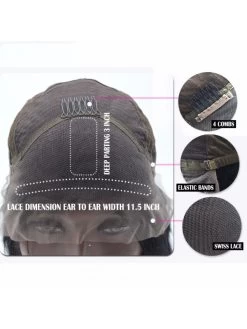 Straight Hair Lace Front Wigs With Bangs -Boutique Wig Shop aliblisswig straight hair lace front wigs with bangs brazilian remy 150 density natural color glueless short 4