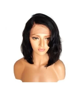 Lace Front Human Hair Wigs With Baby Hair Brazilian Virgin Wavy Bob Wigs