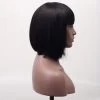 Dark Brown Synthetic Hair Women Full Fringe Short Bob Wigs