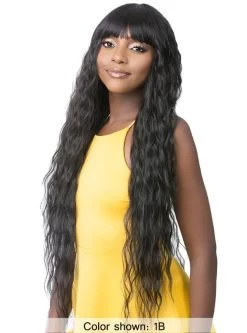 Its A Wig Human Hair Mix Full Wig - BANG OCEAN WAVE 34 -Boutique Wig Shop bangocean2m