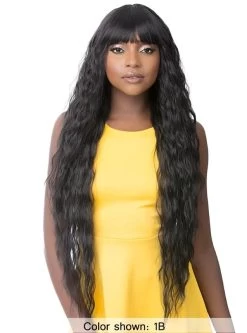 Its A Wig Human Hair Mix Full Wig - BANG OCEAN WAVE 34