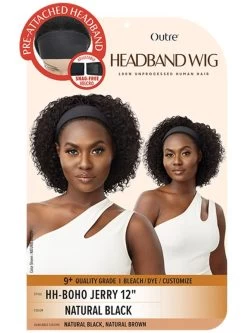 Outre Headband Human Hair Wig - BOHO JERRY 12 -Boutique Wig Shop boho5m
